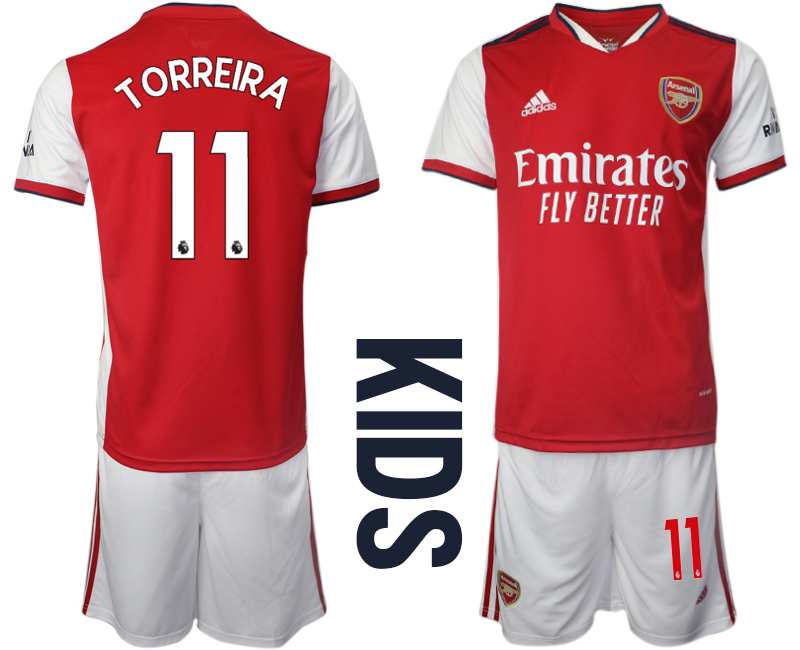 Youth 2021-2022 Club Arsenal home red #11 Soccer Jersey